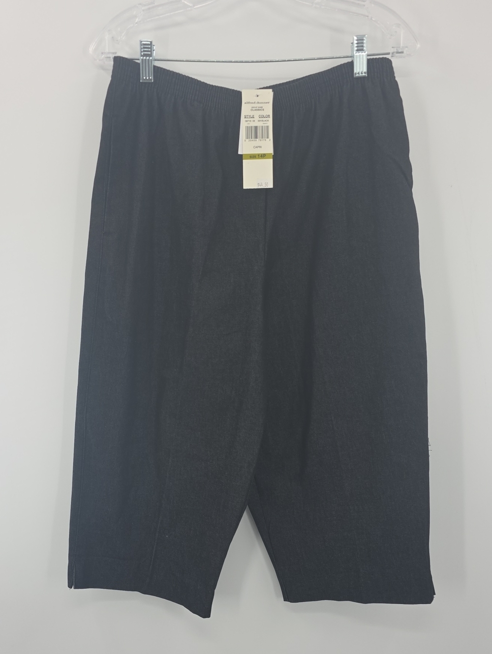 Alfred Dunner Black Elastic-Waist Jogger Capri Pants
